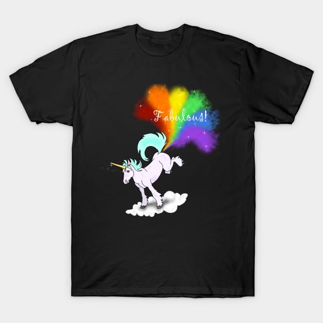 Fabulous unicorn fart T-Shirt by Fickle and Fancy